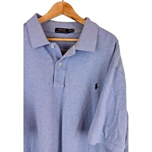 Polo Ralph Lauren‎ Shirt Men's 4XB Big Baby Blue Pony Casual 100% Cotton